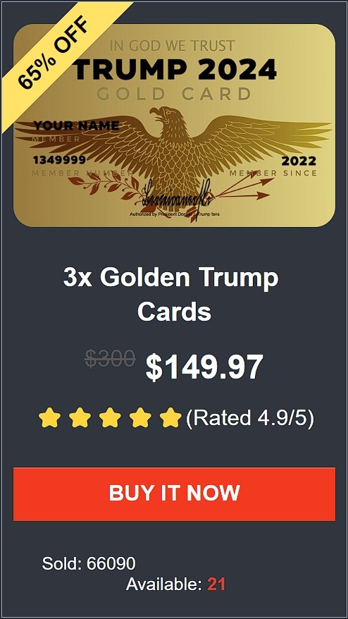 buy 3x trumpgoldcards