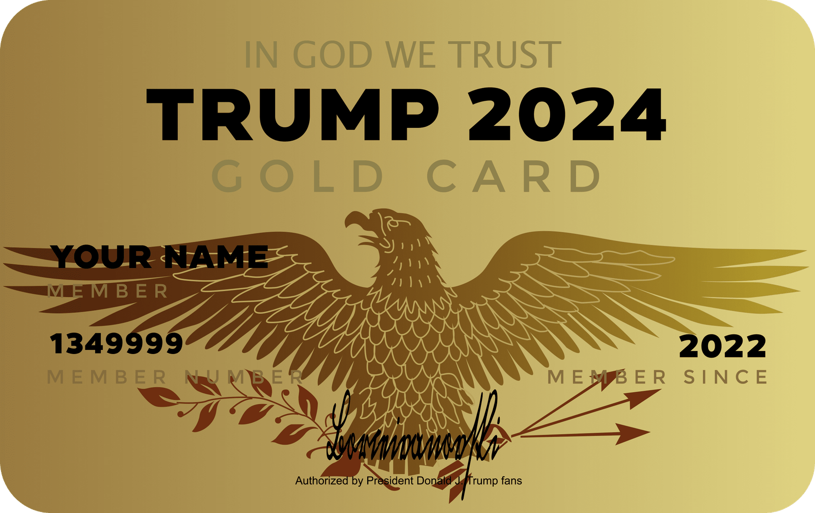 Official trumpgoldencards